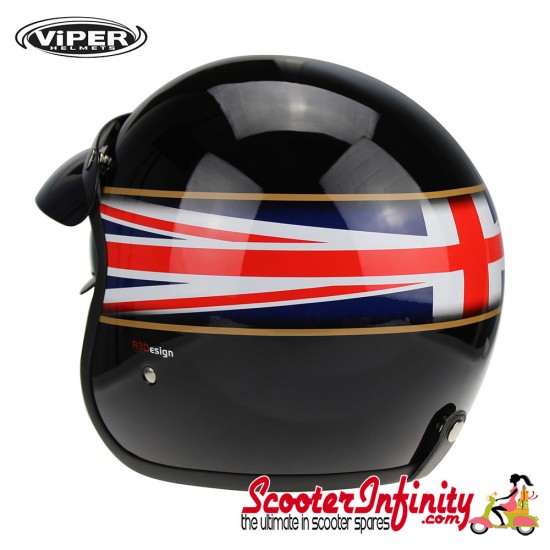 Helmet / VIPER RSV06 Union Jack (Open Face - Black and UJ Emblem)