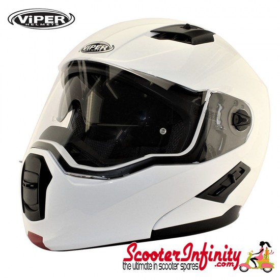 Helmet / VIPER RSV555 (Flip Front, with Retractable Sun Visor - White)