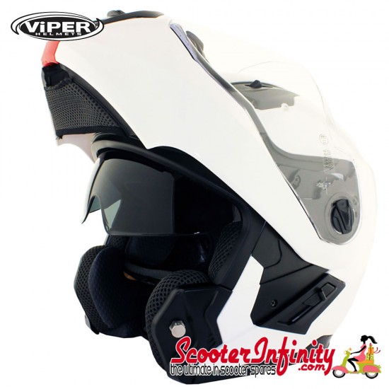 Helmet / VIPER RSV555 (Flip Front, with Retractable Sun Visor - White)