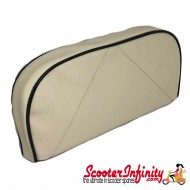 Backrest Pad (Cream, Black Piping) (Universal, Vespa / Lambretta)