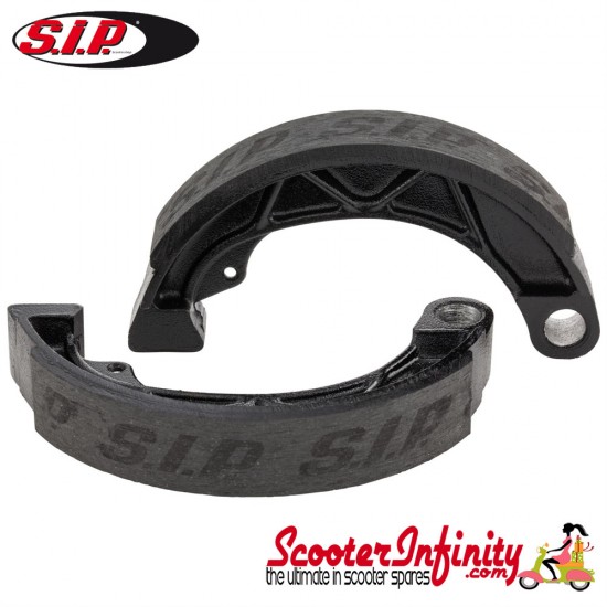 Brake Shoes PREMIUM SIP Performance (10", width 25 mm, 2 seatings) (Front/Rear: Lambretta 125-200 LI/SX, Rear: 175 TV 2?) Brake Shoes PREMIUM SIP Performance (10", width 25 mm, 2 seatings) (Front/Rear: Lambretta 125-200 LI/SX, Rear: 175 TV 2?)