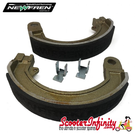 Brake Shoes Front (NEWFREN, Single Pivot, Single Pin Mounting 10") (Vespa GTR, GL, GS, Sprint, 180-200 Rally) Brake Shoes Front (NEWFREN, Single Pivot, Single Pin Mounting 10") (Vespa GTR, GL, GS, Sprint, 180-200 Rally)