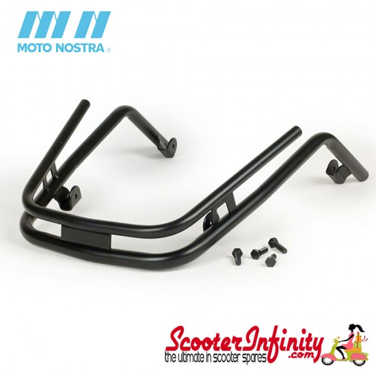 Crashbars / Bumper / Mudguard Front (Black) (MOTO NOSTRA) (Vespa PX80, PX125, PX150, PX200)