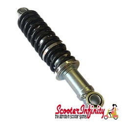 Shock Absorber Carbone Standard Rear (Silver Body, Black Spring) (Lambretta 125 LI 3?/Special/GP/DL/150 LI 3?/Special/SX/GP/175 TV 3? /200 TV/SX/GP/DL)