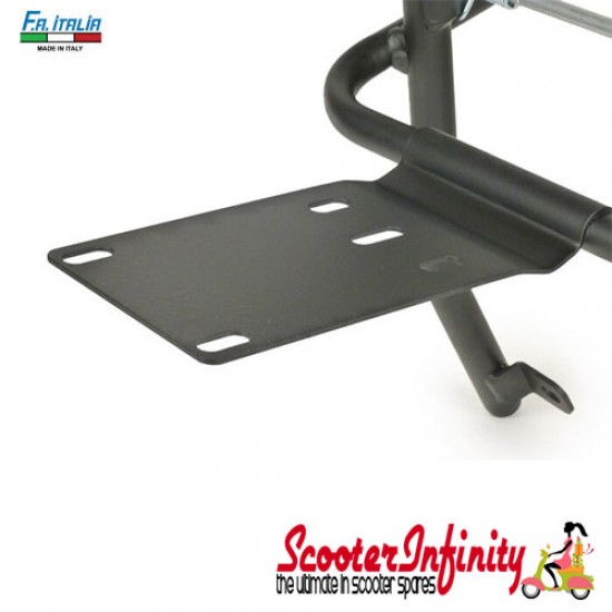 Carrier/Rack Rear Fold Down FA ITALIA reinforced (Black) (Vespa PX80, PX125, PX150, PX200)