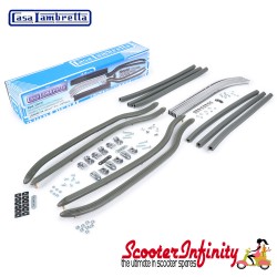 Footboard Rear strip set complete (incl. end caps and mounting material) CASA (Grey) (Lambretta LI (Series 1-2), TV (Series 2)) Footboard Rear strip set complete (incl. end caps and mounting material) CASA (Grey) (Lambretta LI (Series 1-2), TV (Series 2))