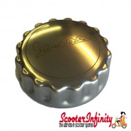 Fuel Petrol Tank Cap PIAGGIO (Chrome, inc. Gaskets) (Vespa 946 3V i.e. 125ccm  also for Vespa ET2/ET4/LX/LXV /S/Primavera/Sprint/GTS/GTS Super/GTV/GT 60/GT/GT L 50 -300ccm 2T/4T)