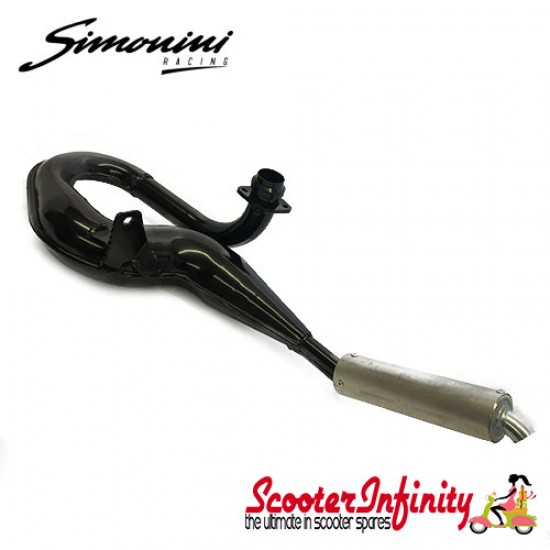 Exhaust Simonini Sports (Steel, Black, Aluminium, right hand, fits wide tyre) (Vespa T5)