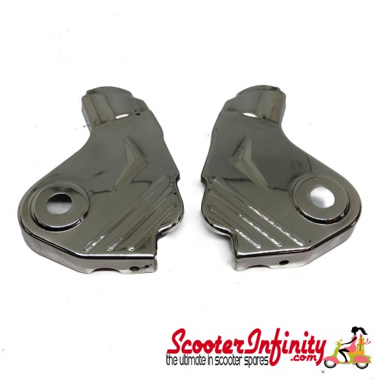 Fork Link Covers (Pair) (Stainless Steel) (Lambretta)