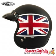 Helmet / VIPER RS05 Union Jack (Open Face - Matt Black and UJ Emblem)