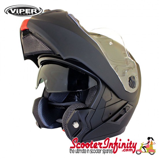 Helmet / VIPER RSV555 (Flip Front, with Retractable Sun Visor - Matt Black) Helmet / VIPER RSV555 (Flip Front, with Retractable Sun Visor - Matt Black)