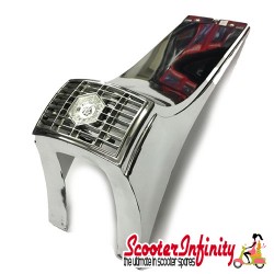 Horn Cover FA (Chrome) (Vespa P80-150X/PX80-200E/Lusso 1? /P150S/P200E  also PX80-200 E Lusso/`98/MY)