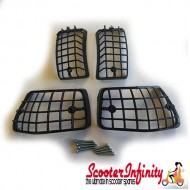 Indicator Grills Kit Plastic Black (Vespa PX80-200/PE/Lusso T5 Classic)