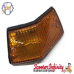 Indicator Rear Right PIAGGIO SIEM (yellow amber orange, w/o bulbs) (Vespa PX80-200/PE/Lusso/T5)