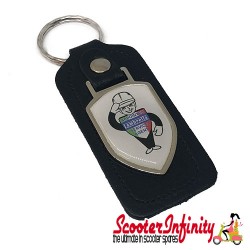 Key ring chain - Lambretta Service Agent No. 2 (Black, Shield)