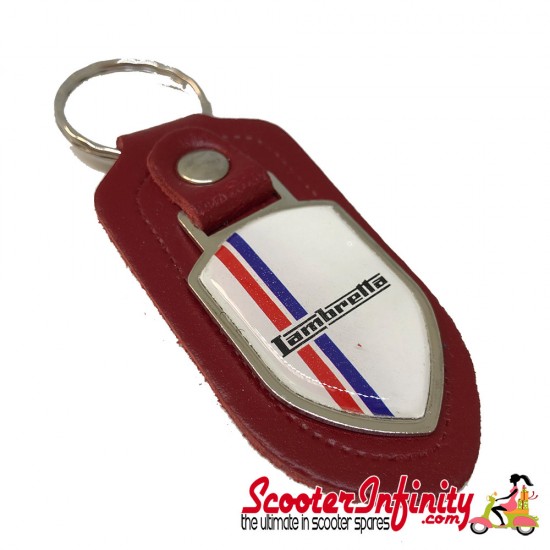 Key ring chain - Lambretta British Stripes (Red, Shield) Key ring chain - Lambretta British Stripes (Red, Shield)