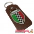 Key ring chain - Lambretta Italian Flag Check (Brown, Shield)