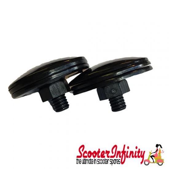 Mirror Hole Cover Handlebar Black (35mm) (PAIR) (Vespa GTS/GTS Super/GTV/GT/GT L) (UPTO 2016 models)