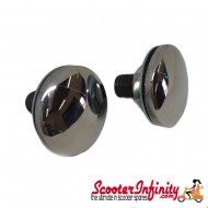 Mirror Hole Covers Headset Handlebar Plugs (Stainless Steel, Pair) (Vespa PX)
