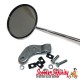 Mirror Standard BUMM LEFT, round, ? 130 mm, M10, chrome, stainless steel  for Vespa all Classic models