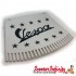 Mudflap Vespa (Black on White Fringed / Ken Cobbin) (Universal Vespa Fitment)