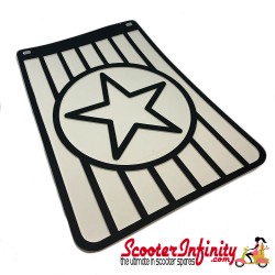 Mudflap Black on White STAR (Ken Cobbin) (Universal Fitment)
