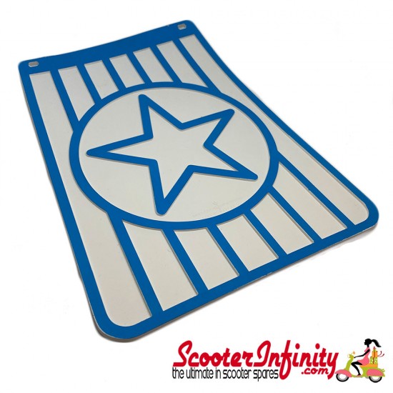 Mudflap Blue on White STAR (Ken Cobbin) (Universal Fitment) Mudflap Blue on White STAR (Ken Cobbin) (Universal Fitment)