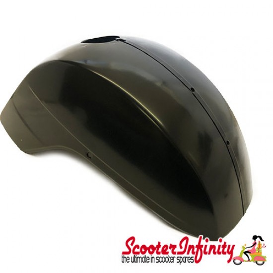 Mudguard (metal, black) FA Italia (Vespa PX80-200  /PE/Lusso/`98/MY/T5/  also for LML Star 125- 200 2T /4T/Stella)