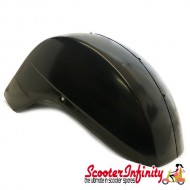 Mudguard (metal, black) FA Italia (Vespa PX80-200  /PE/Lusso/`98/MY/T5/  also for LML Star 125- 200 2T /4T/Stella)