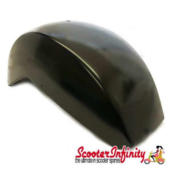 Mudguard (metal, black) (Vespa 125 T5  also for Vespa PX80-200/PE /Lusso/`98/MY/`11/T5/LML Star 125-200 2T/4T)