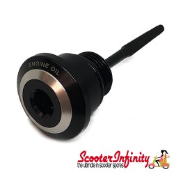 Filler Oil Dipsticks Plug Bolt (aluminium CNC)  PIAGGIO (Vespa ET4, GT, GTS, GTV LX, LXV, Vespa S)