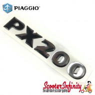 Badge Sidepanel "PX 200" Chrome (adhesive) (Vespa PX 200 E, '98, Millenium)