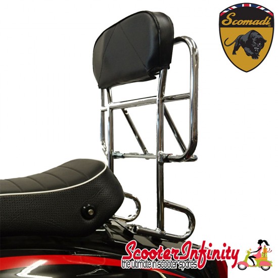 Carrier/Rack Rear CHROME with Backrest (Scomadi / Royal Alloy) (GP 125-300 / TG 125-300)