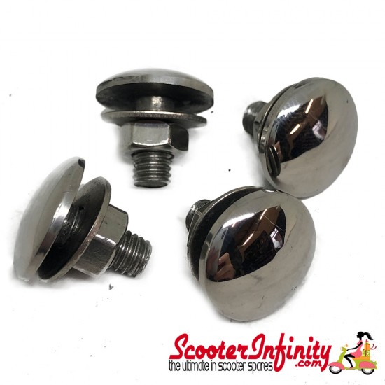 Grommet/Plugs Rear Frame (Stainless Steel, Set of 4) (Lambretta GP LI SX TV - Series 3)