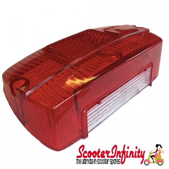 Rear Light Lens Lambretta (LI 3?/LIS/150 LI3?/LIS/SX/175 TV 3?/200 TV /SX) (For Carello Backlight Unit)