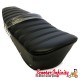 Seat GIULIARI PREMIUM (black, stitched & ribbed, with belt) (Lambretta TV, LI, SX, TV - Series 3)