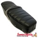 Seat GIULIARI PREMIUM (black, stitched & ribbed, with belt) (Lambretta TV, LI, SX, TV - Series 3)