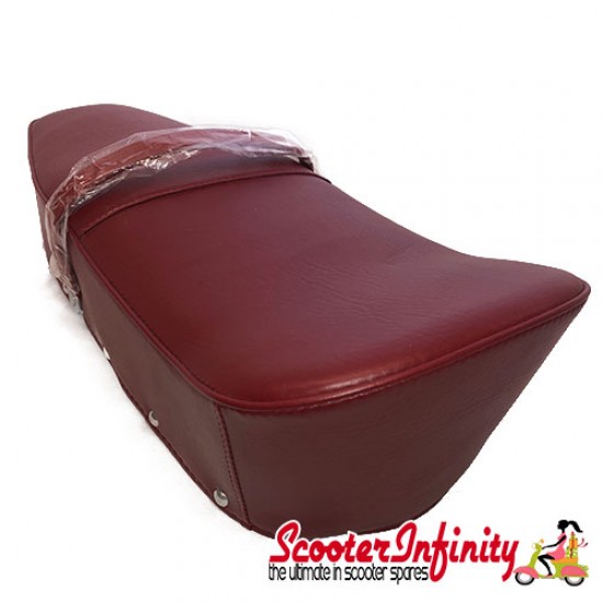 Seat PREMIUM (red, with belt) (Lambretta TV, LI, SX, TV - Series 3)