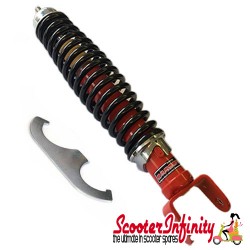 Shock Absorber Sebac Style Rear Red/Black (Carbone) (Vespa P125X P150X P80 P150S)