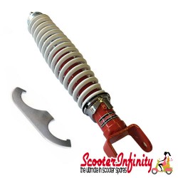 Shock Absorber Sebac Style Rear (Red/White) (Carbone) (Vespa 50-125/PV/ET3 /125 VNB4T-TS/150 VBB2T -Super/160 GS 2?/180 SS /Rally/PX80-200/PE/Lusso/?98 /MY/?11/T5) Shock Absorber Sebac Style Rear (Red/White) (Carbone) (Vespa 50-125/PV/ET3 /125 VNB4T-TS/150 VBB2T -Super/160 GS 2?/180 SS /Rally/PX80-200/PE/Lusso/?98 /MY/?11/T5)