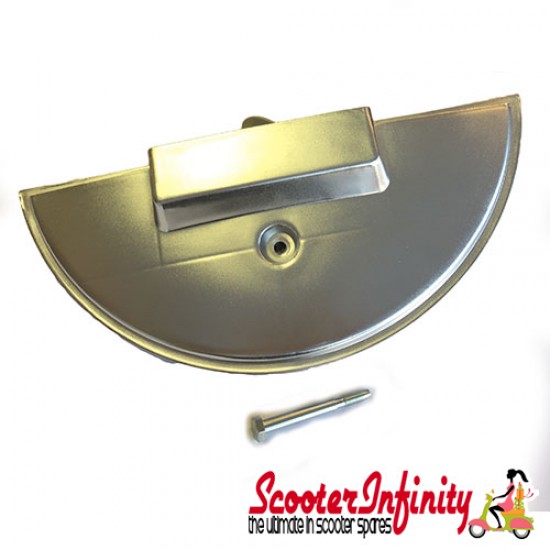 Spare Wheel Cover Half Moon (Chrome Plastic) (Vespa PX/T5/LML)
