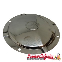 Spare Wheel Disc (Innocenti Emblem, Stainless Steel) (4 Hole Version) (Lambretta LI SX TV GP)