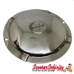 Spare Wheel Disc (Innocenti Emblem, Stainless Steel) (2 Hole Version) (Lambretta LI SX TV GP)