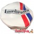 Spare Wheel Cover (White, Red Blue Stripes) (Lambretta LI SX TV GP)