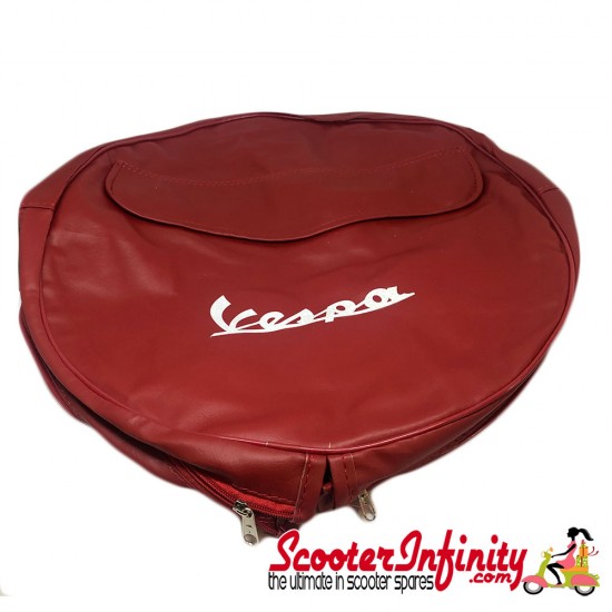 Spare Wheel Cover (Vespa Emblem, with Pouch) (Ox Blood) (Vespa)