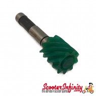 Speedo Drive Worm Gear (9 teeth, connection: 2.7mm) (Vespa 125 GT/GTR/TS/150 Sprint /V/VGL/GS VS1-5>0071024/VLA 077399>/VGLA>017604/Rally)