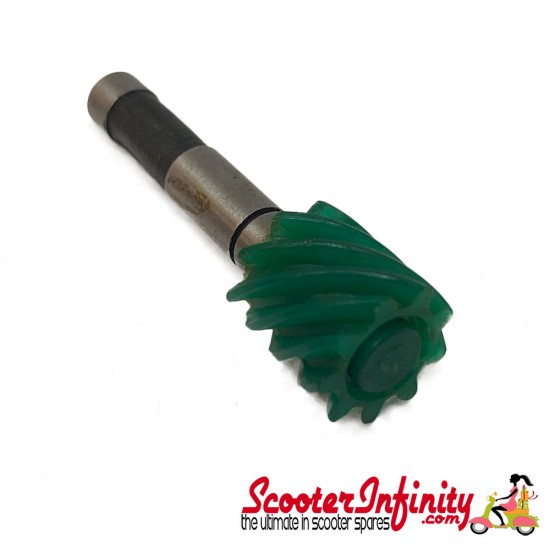 Speedo Drive Worm Gear (9 teeth, connection: 2.7mm) (Vespa 125 GT/GTR/TS/150 Sprint /V/VGL/GS VS1-5>0071024/VLA 077399>/VGLA>017604/Rally)