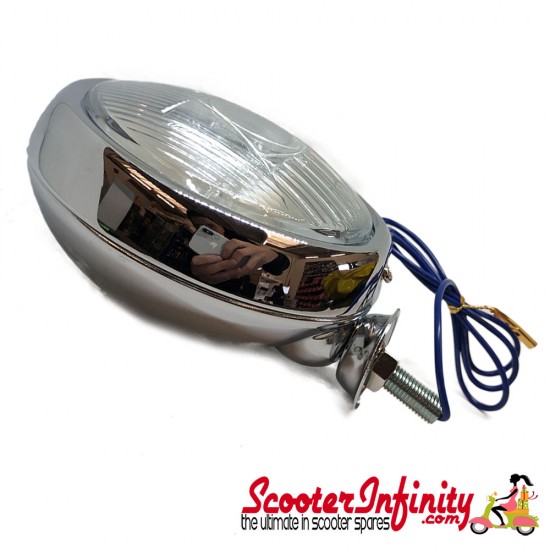 Spotlight / Spotlamp - Flat Back 4 1/2" Mod Style (Vespa / Lambretta)