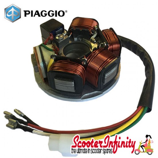 Stator Plate (Piaggio) (7 wires, 5 coils) (P150X VLX1T 365649 ->/P200E VSX1T 140843->/PX125-200E /PX125 E Lusso)