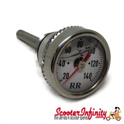 Oil Temperature Gauge RR (face: white, black numbers) (Vespa ET4/LX/LXV/S/GTS/GTS Super/GTV/GT 60/GT/GT L 50 -300cc)